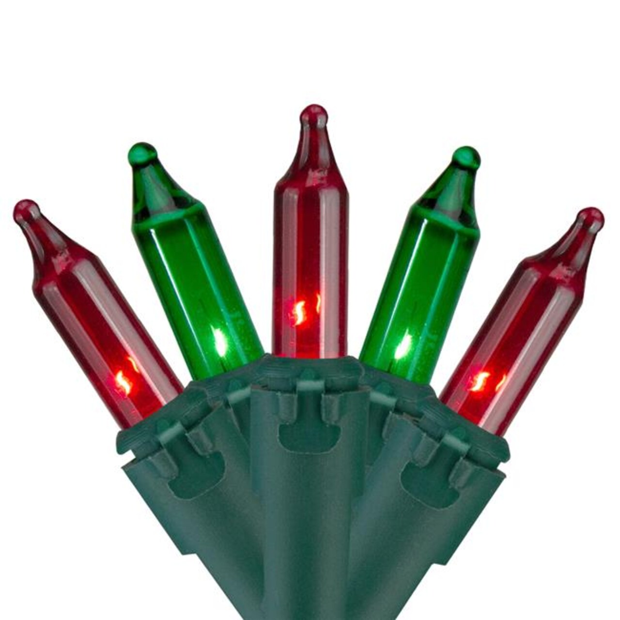 Northlight 34619191 28.8 ft. Mini Christmas Lights with Green Wire, Red &#x26; Green - 100 Count